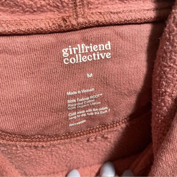 Girlfriend Collective Dusty Rose 50/50 Classic Hoodie Mauve- Size Medium - Picture 3 of 6